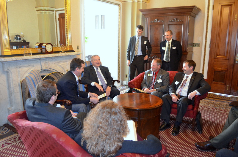 U.S. Senator Dick Durbin (D-IL) met with the Illinois Corn Growers Association today to discuss the Farm Bill and Water Resources Development Act.